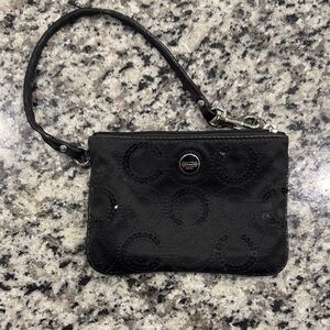 Coach Black Signature Wristlet